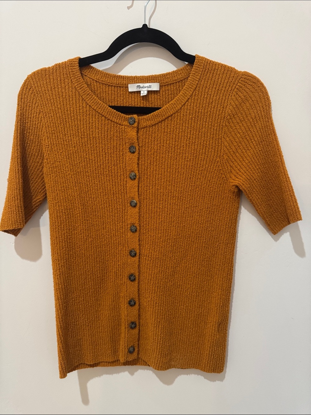Madewell Hester Short Sleeve Sweater in Burnished Caramel. Like New.